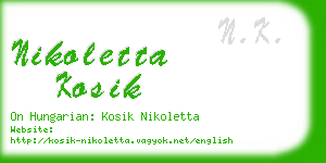 nikoletta kosik business card